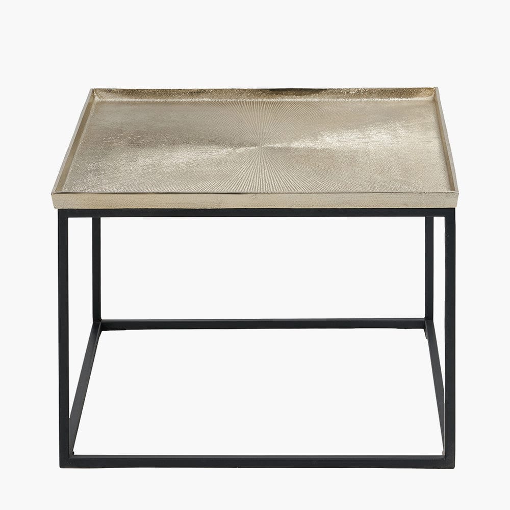Franklin Gold Cast and Black Metal Coffee Table.