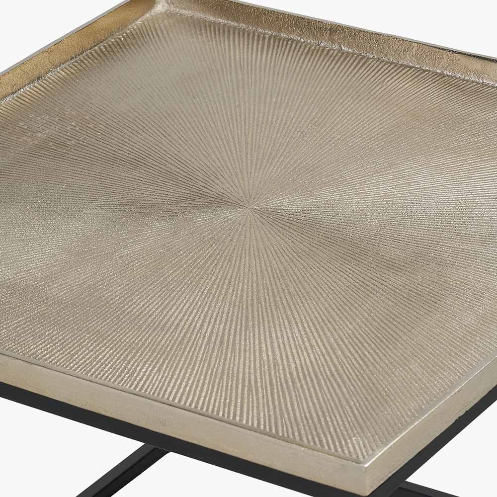 Franklin Gold Cast and Black Metal Coffee Table.