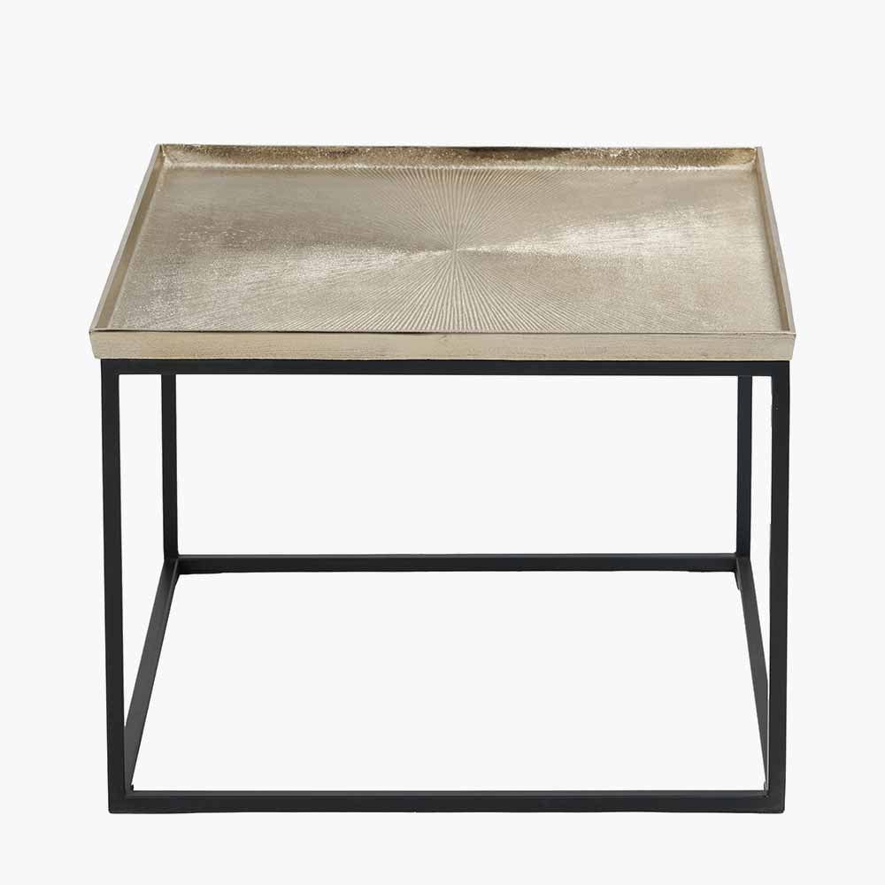 Franklin Gold Cast and Black Metal Coffee Table.