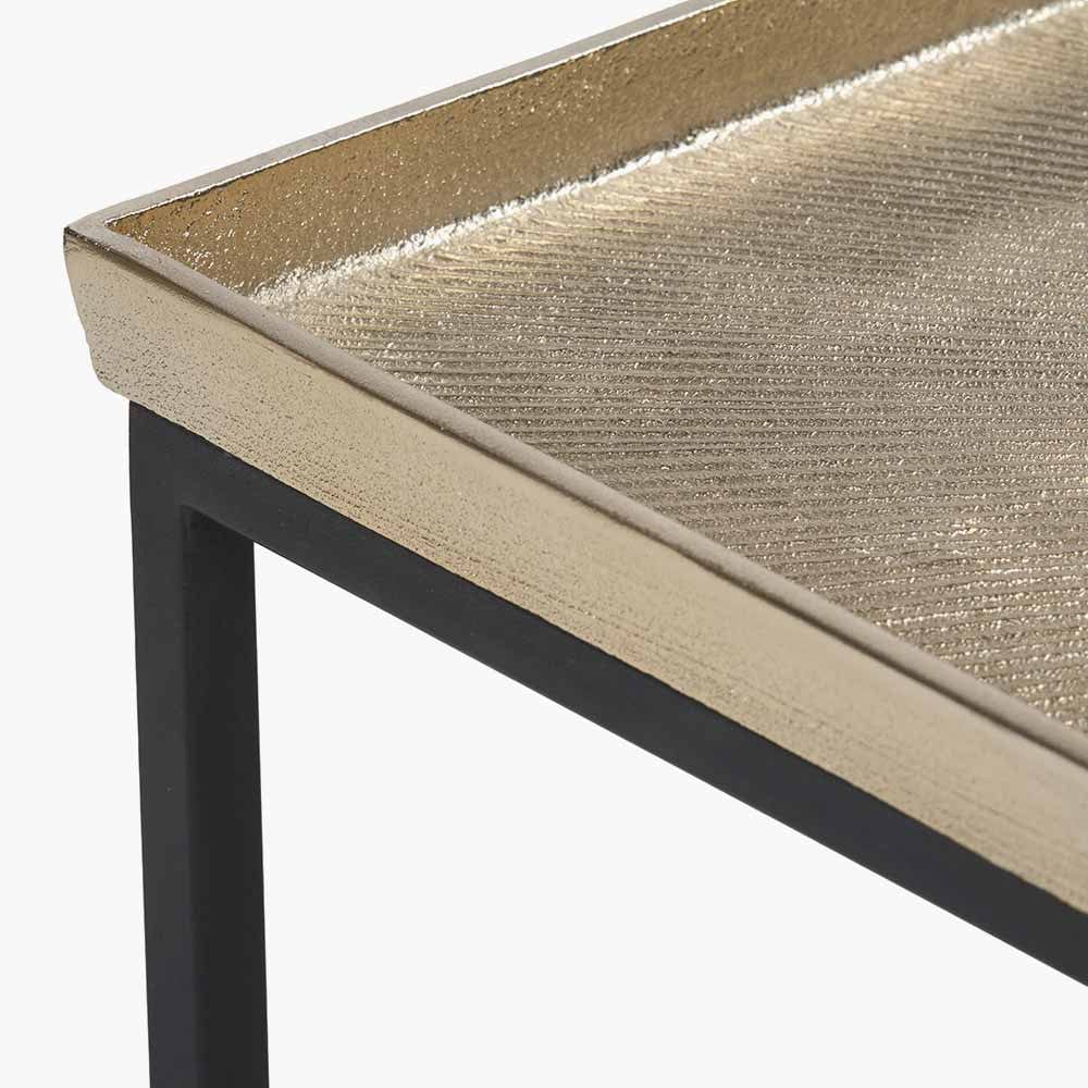 Franklin Gold Cast and Black Metal Console Table.