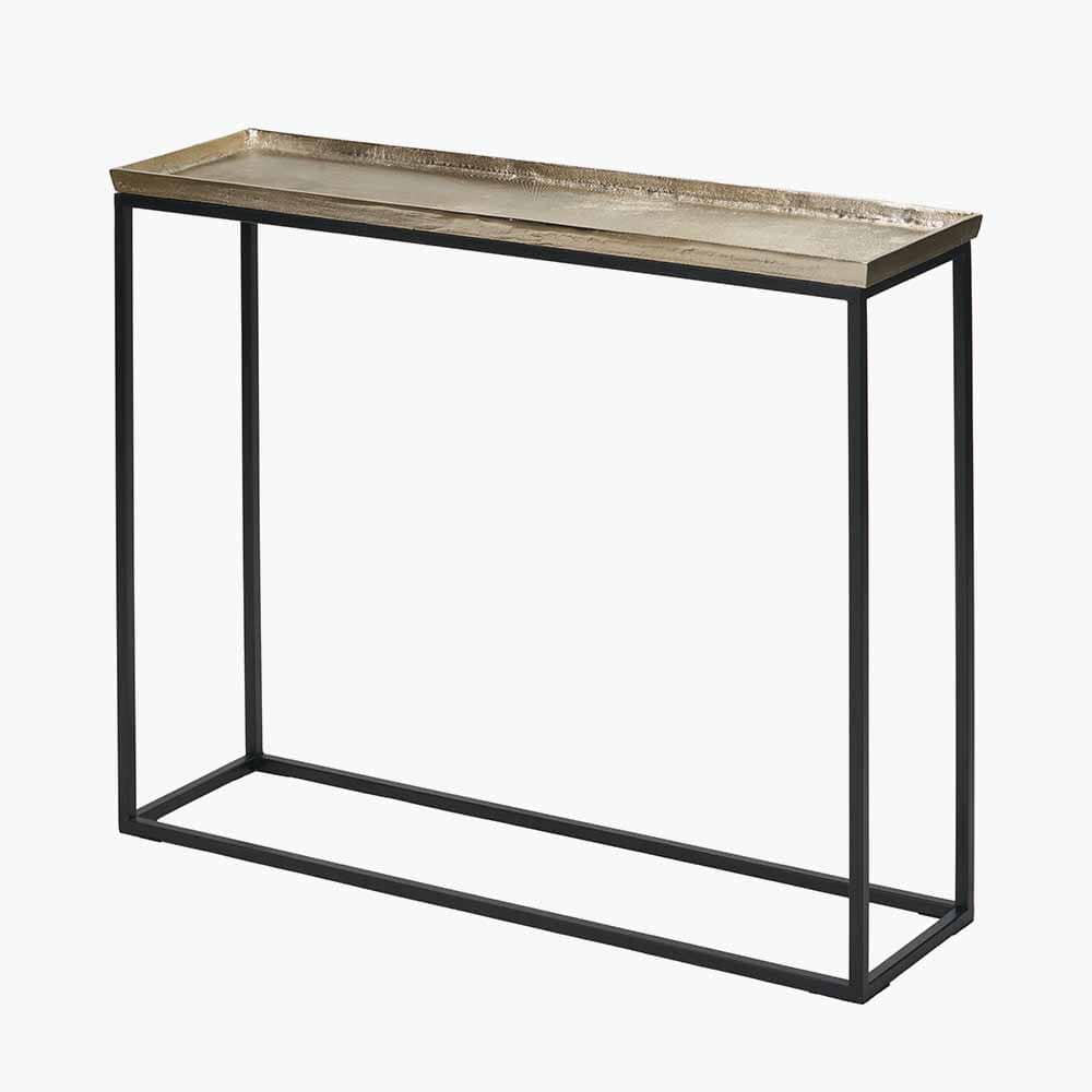 Franklin Gold Cast and Black Metal Console Table.