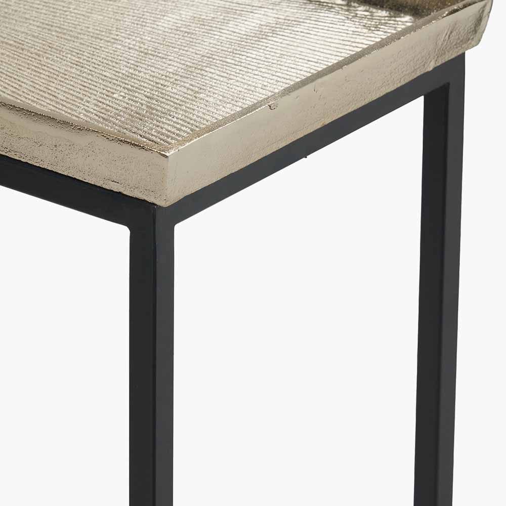 Franklin Gold Cast and Black Metal Console Table.
