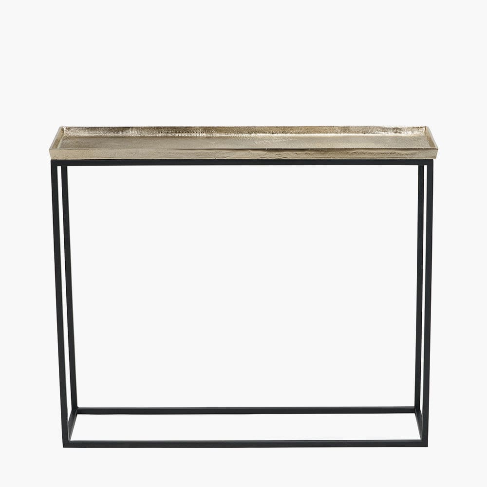 Franklin Gold Cast and Black Metal Console Table.