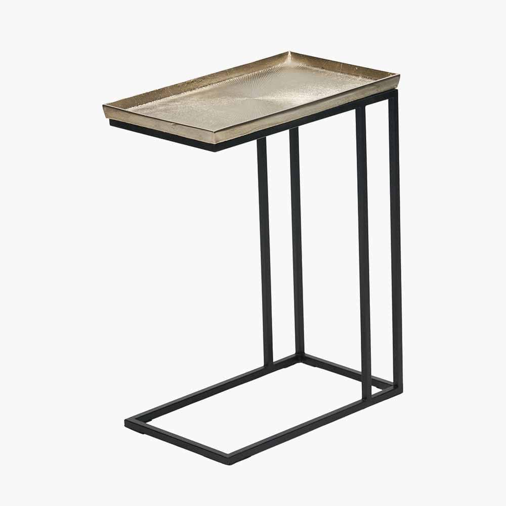 Franklin Gold Cast and Black Metal Supper Side Table.