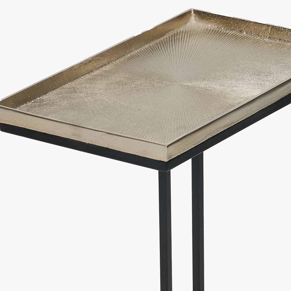 Franklin Gold Cast and Black Metal Supper Side Table.