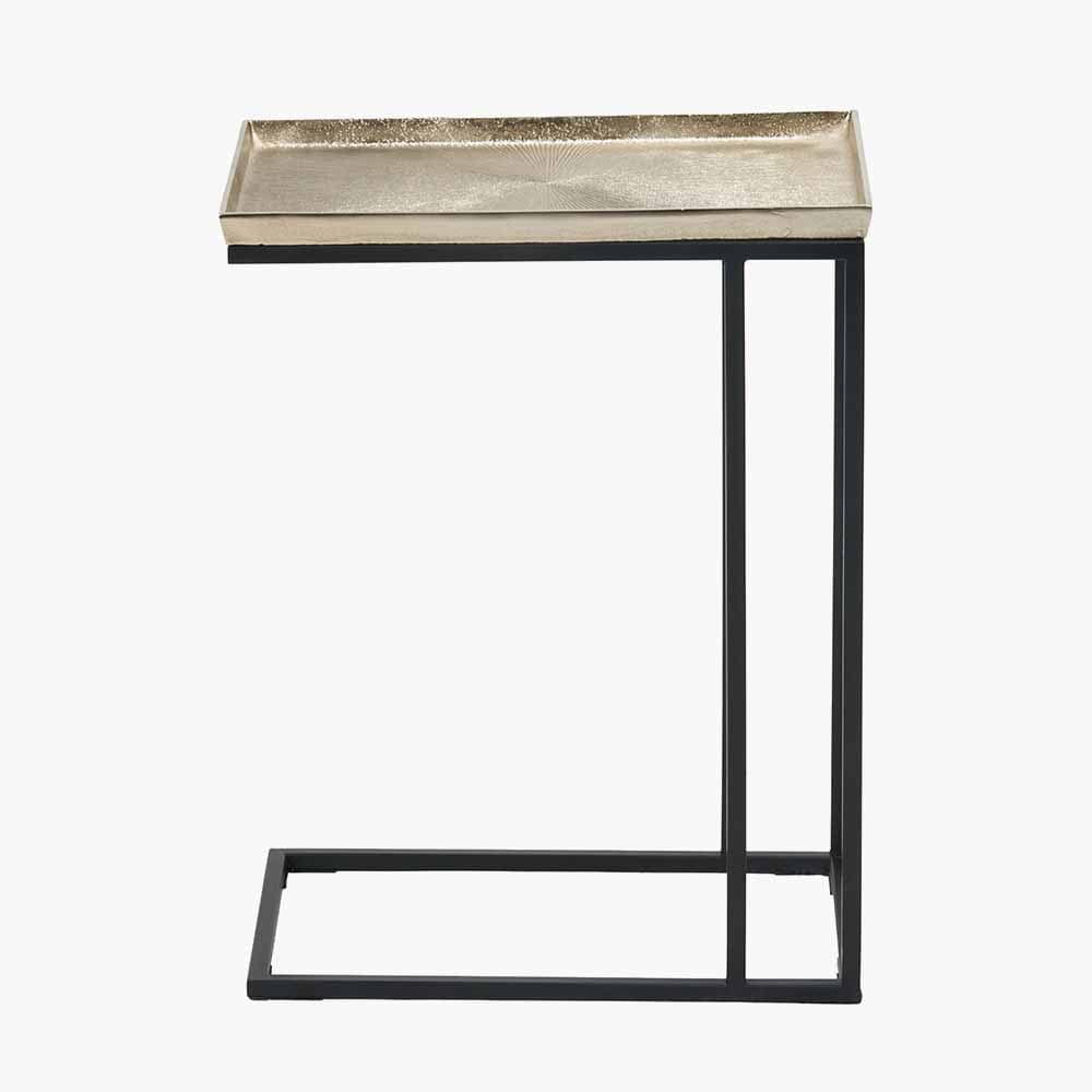 Franklin Gold Cast and Black Metal Supper Side Table.