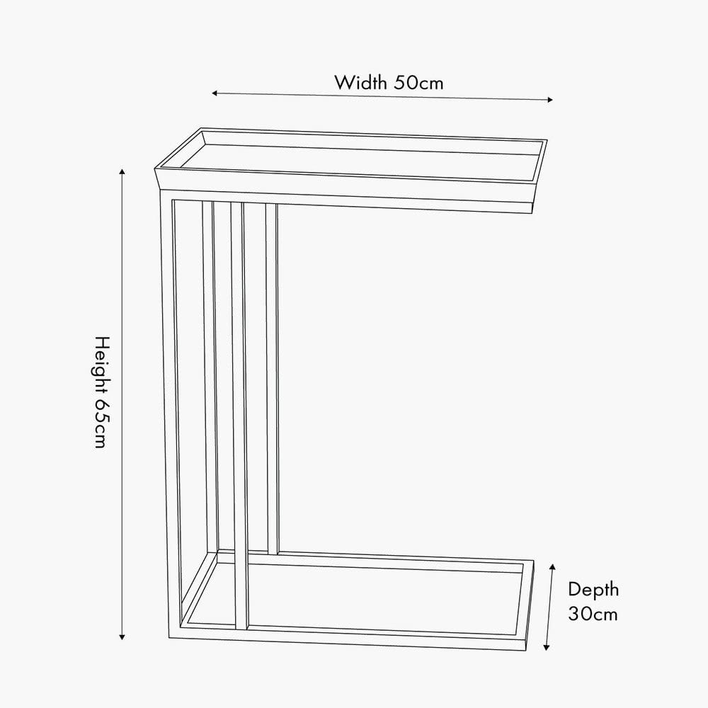 Franklin Gold Cast and Black Metal Supper Side Table.