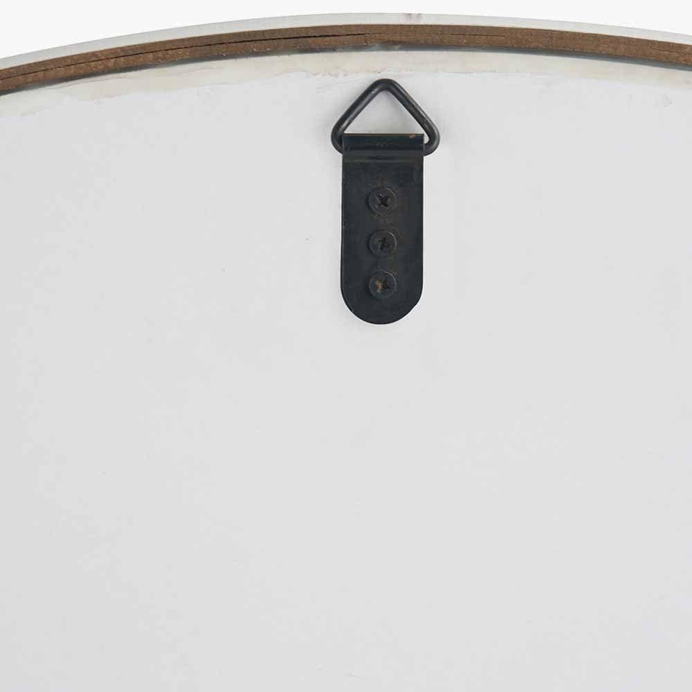 Grey Oak Wood Veener Slim Frame Round Mirror Large.