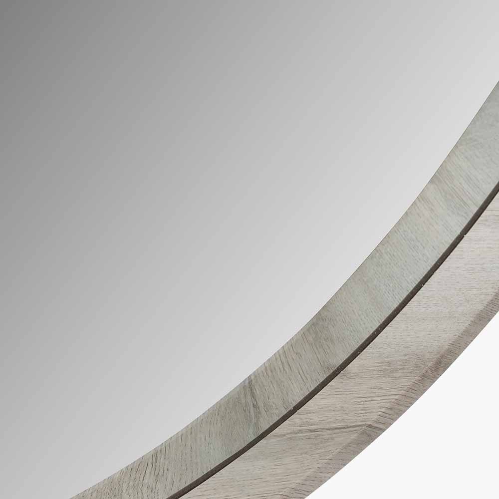 Grey Oak Wood Veener Slim Frame Round Mirror Large.