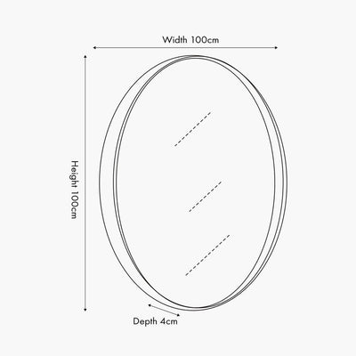 Pacific Lifestyle Living Grey Oak Wood Veener Slim Frame Round Mirror Large House of Isabella UK