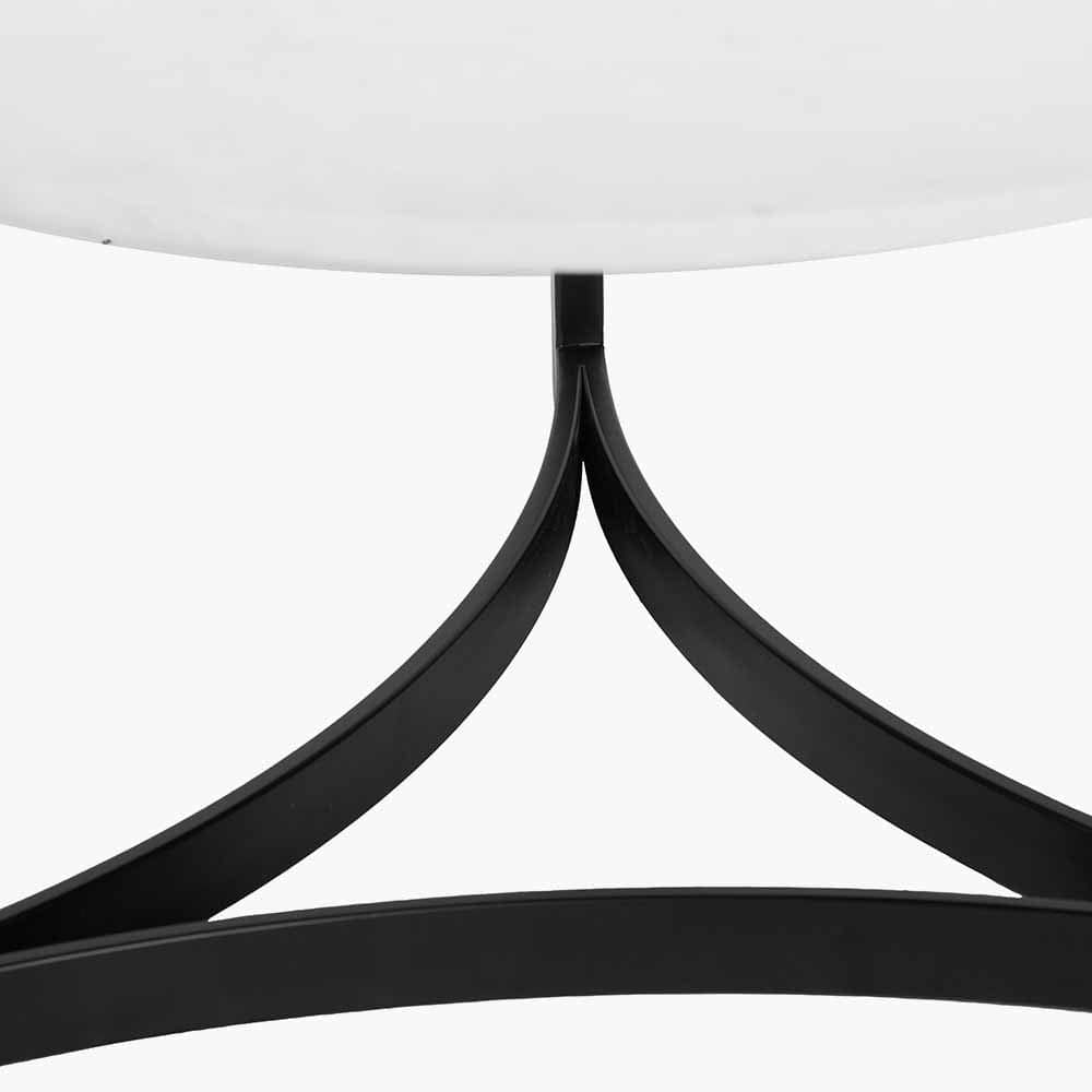 Hendrick White Marble and Black Metal Coffee Table.