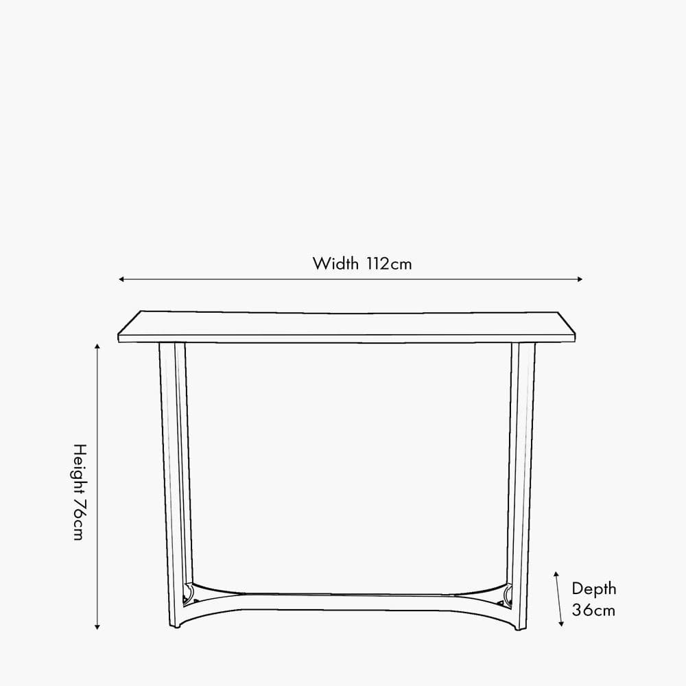 Hendrick White Marble and Black Metal Console Table.