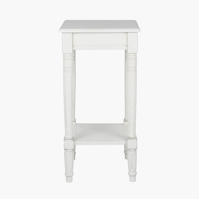 Pacific Lifestyle Living Heritage Elizabeth White Pine Wood Accent Table with Shelf K/D House of Isabella UK