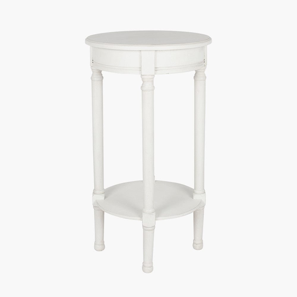 Heritage Elizabeth White Pine Wood Round Accent Table K/D.