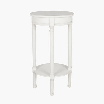 Pacific Lifestyle Living Heritage Elizabeth White Pine Wood Round Accent Table K/D House of Isabella UK