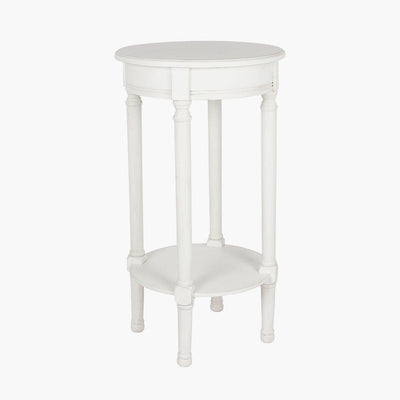 Pacific Lifestyle Living Heritage Elizabeth White Pine Wood Round Accent Table K/D House of Isabella UK