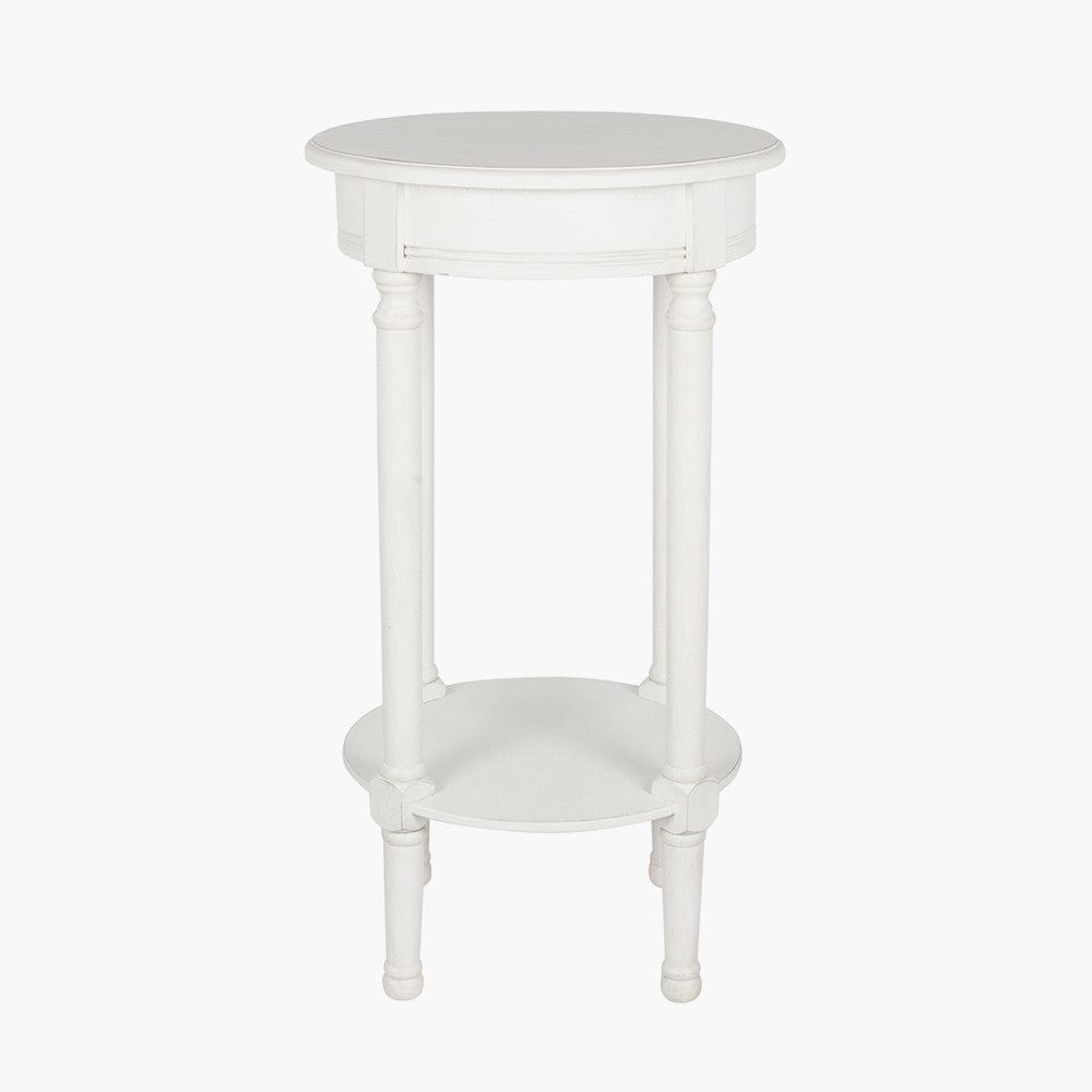 Heritage Elizabeth White Pine Wood Round Accent Table K/D.