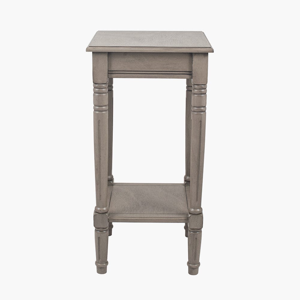 Heritage Taupe Pine Wood Square Accent Table K/D.