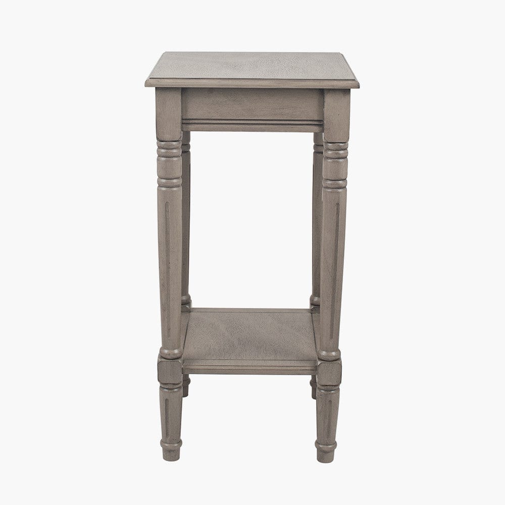 Pacific Lifestyle Living Heritage Taupe Pine Wood Square Accent Table K/D House of Isabella UK