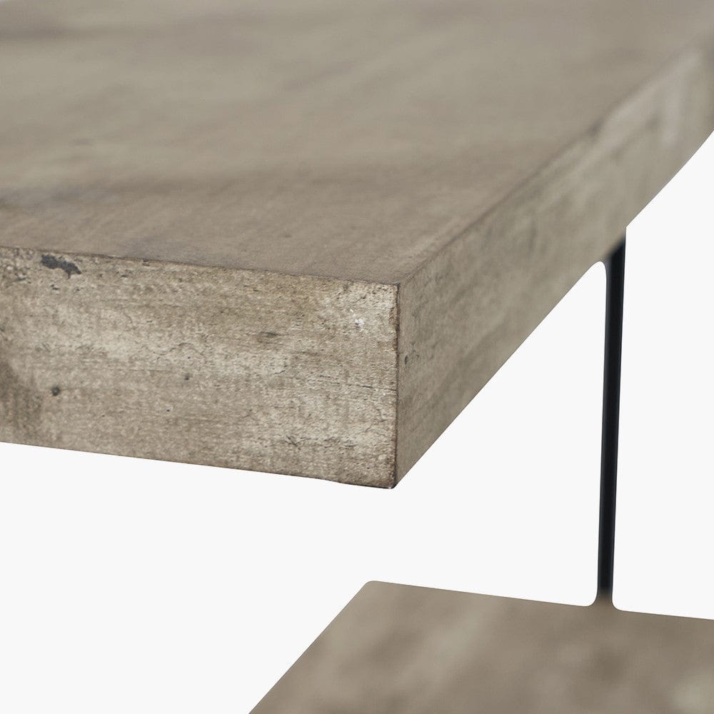 Jersey Concrete Effect Wood Veneer and Black Metal 5 Shelf Unit.