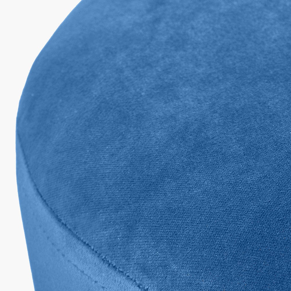 Juliana Sapphire Blue Pouffe with Gold Base.