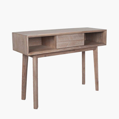 Pacific Lifestyle Living Kalmar Sand Wash Acacia Wood 1 Drawer Console K/D House of Isabella UK