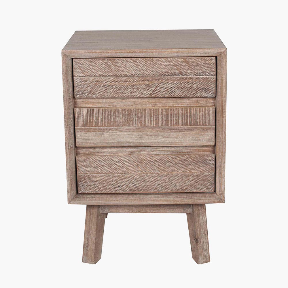 Kalmar Sand Wash Acacia Wood 3 Drawer Unit.