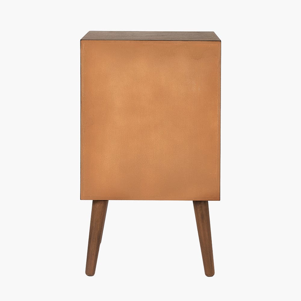 Klee Black Pine Wood 3 Drawer Bedside.