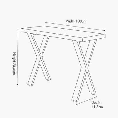 Pacific Lifestyle Living Lakota Recycled Wood and Brass Metal Console Table House of Isabella UK