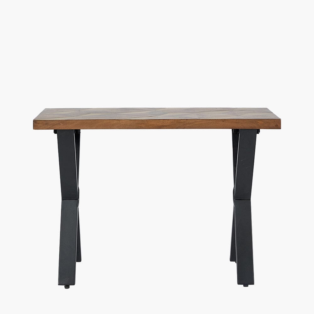 Lakota Recycled Wood and Brass Metal Console Table.