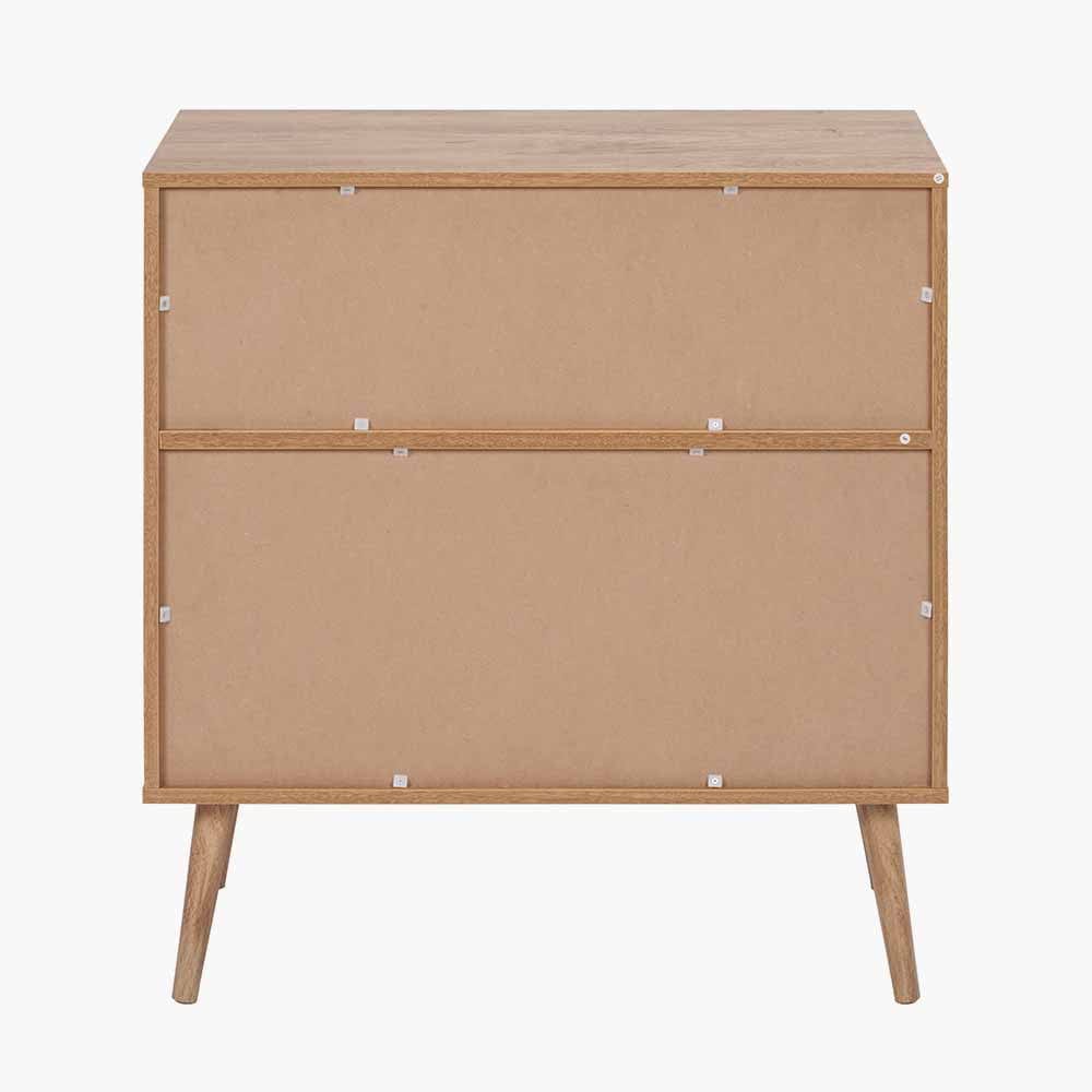 Larvik Natural Eucalyptus Wood 2 Door 2 Shelf Unit.