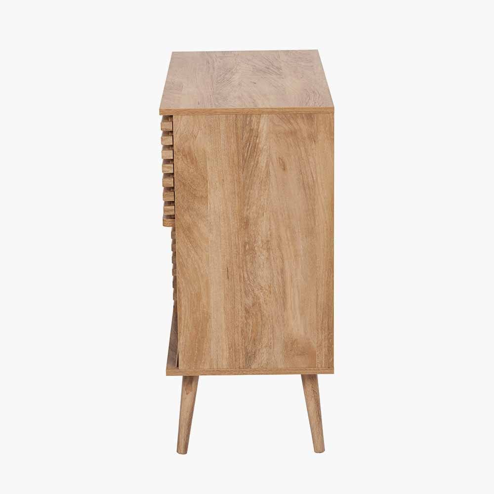 Larvik Natural Eucalyptus Wood 2 Door 2 Shelf Unit.