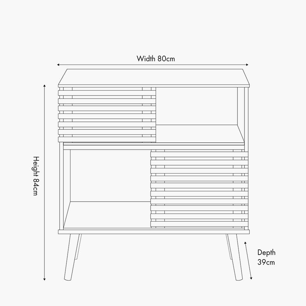 Pacific Lifestyle Living Larvik Natural Eucalyptus Wood 2 Door 2 Shelf Unit House of Isabella UK