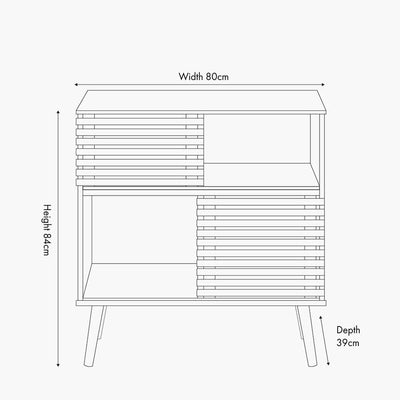 Pacific Lifestyle Living Larvik Natural Eucalyptus Wood 2 Door 2 Shelf Unit House of Isabella UK