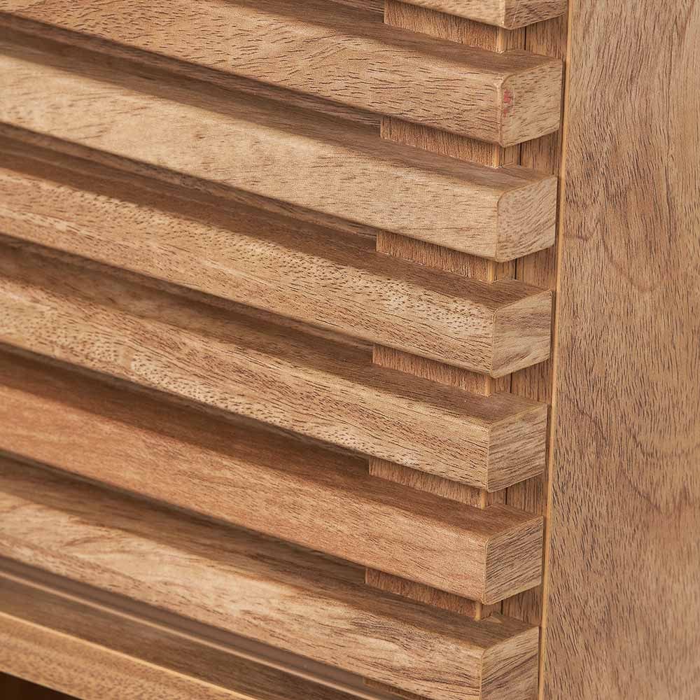 Larvik Natural Eucalyptus Wood 2 Door 2 Shelf Unit.