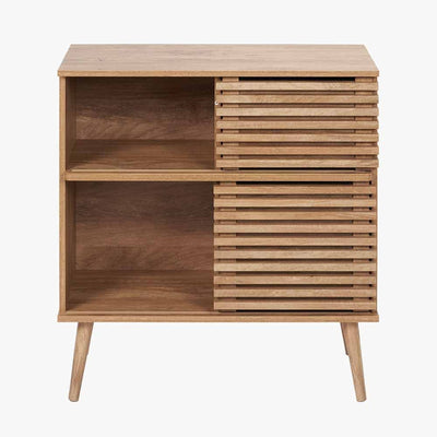 Pacific Lifestyle Living Larvik Natural Eucalyptus Wood 2 Door 2 Shelf Unit House of Isabella UK