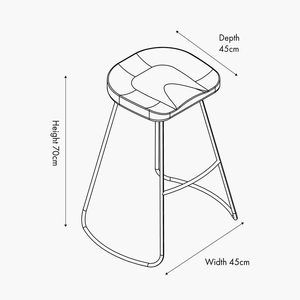 Pacific Lifestyle Living Laselle Ash Wood and Black Metal Bar Stool House of Isabella UK