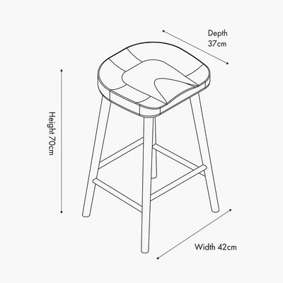 Pacific Lifestyle Living Laselle Ash Wood Bar Stool House of Isabella UK