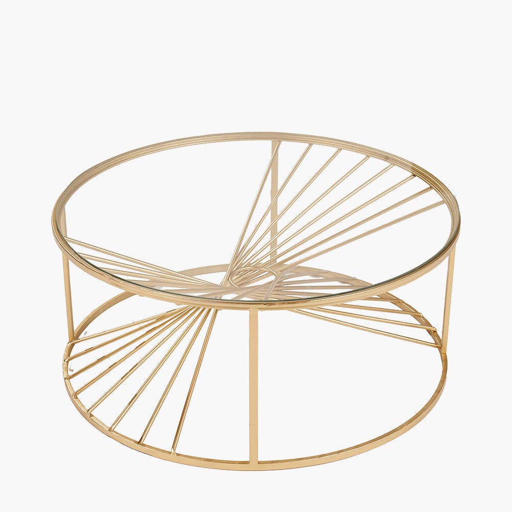 Liberty Glass and Gold Metal Coffee Table.