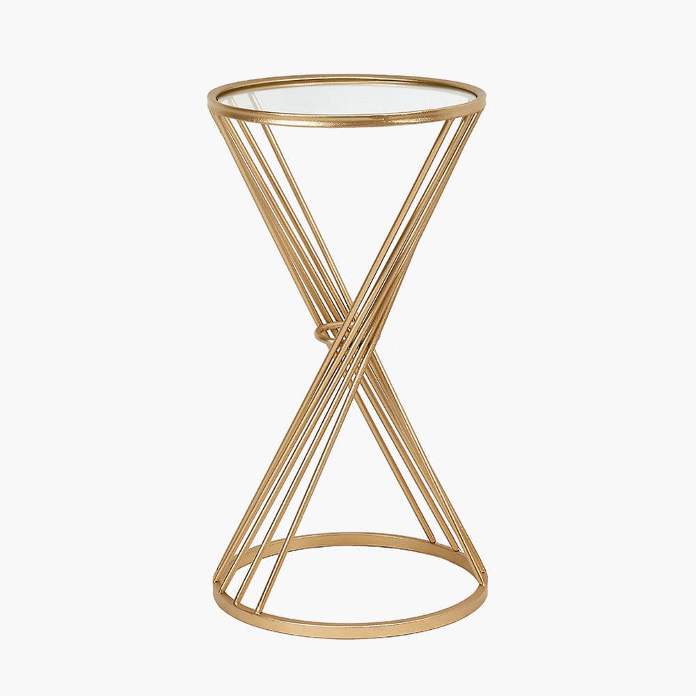 Liberty Glass and Gold Metal Small Table.