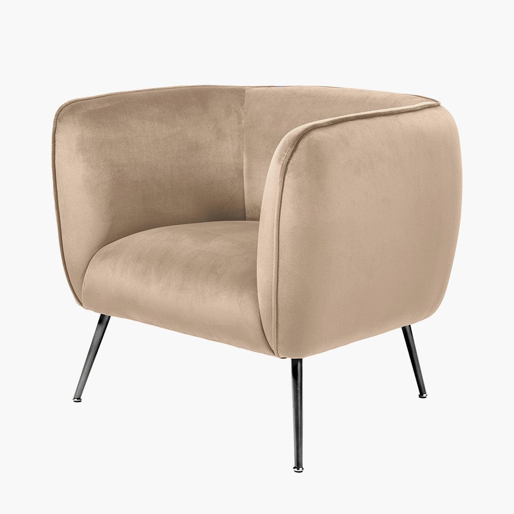 Lucca Biscuit Velvet and Metal Armchair.