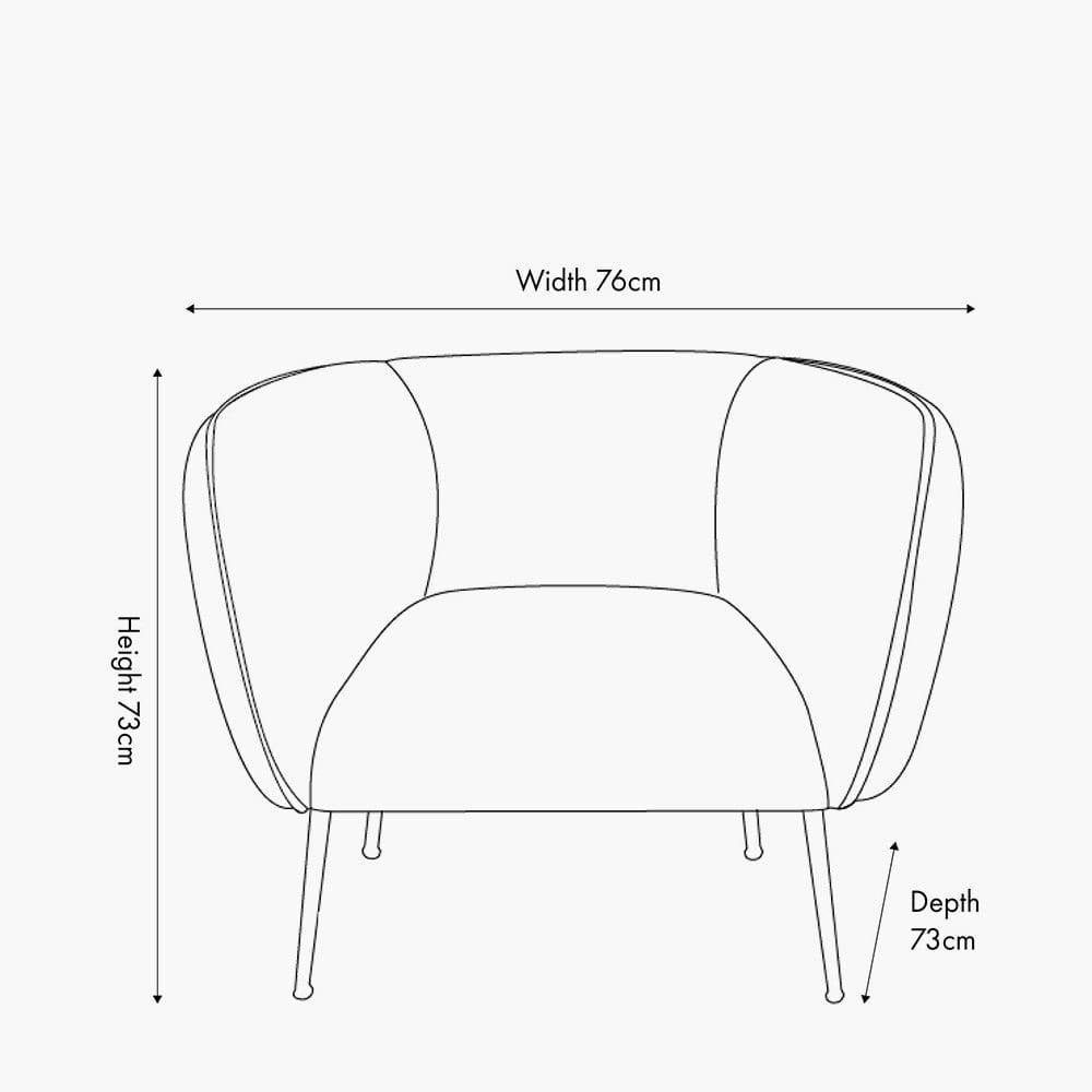 Lucca Biscuit Velvet and Metal Armchair.
