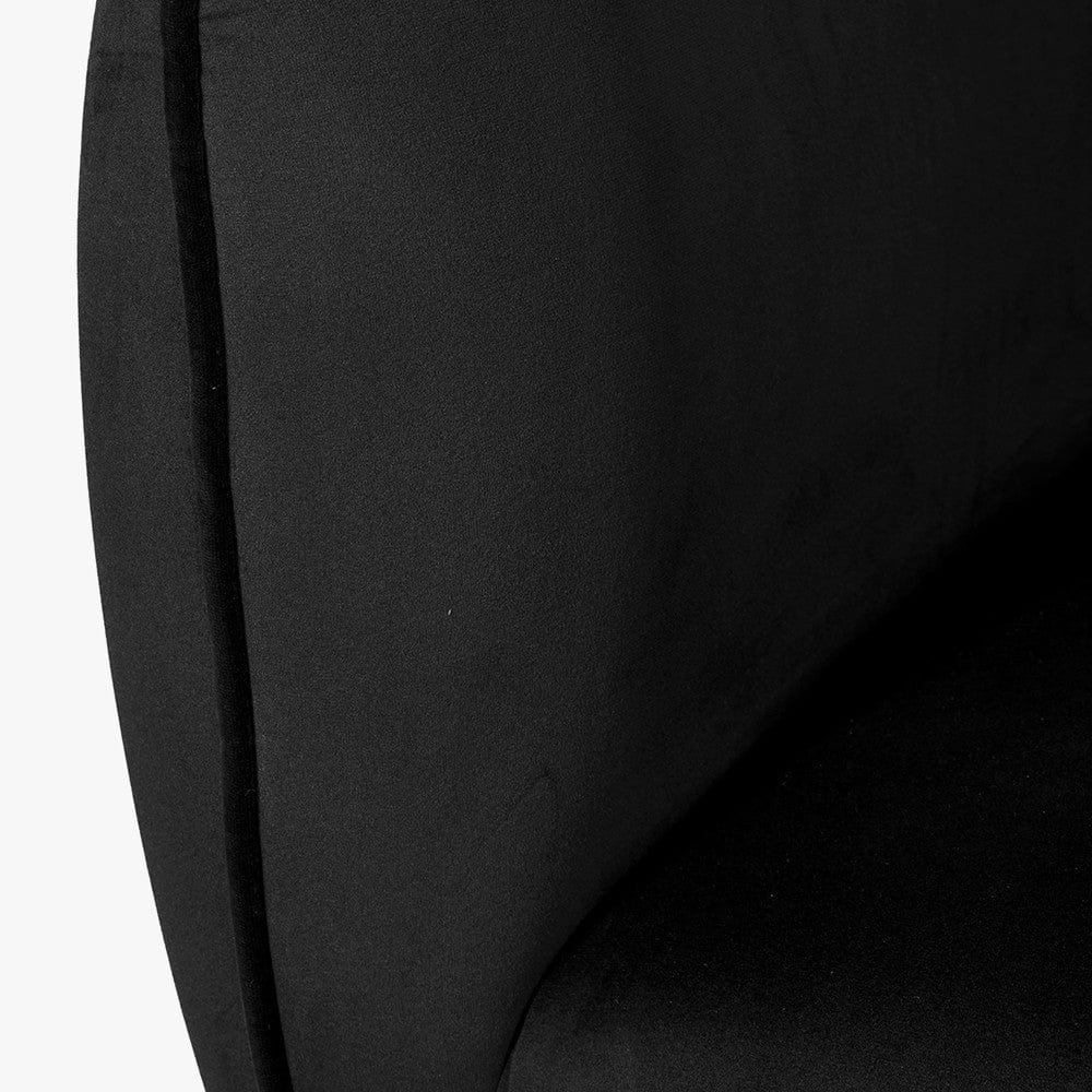 Lucca Black Velvet and Metal Sofa.