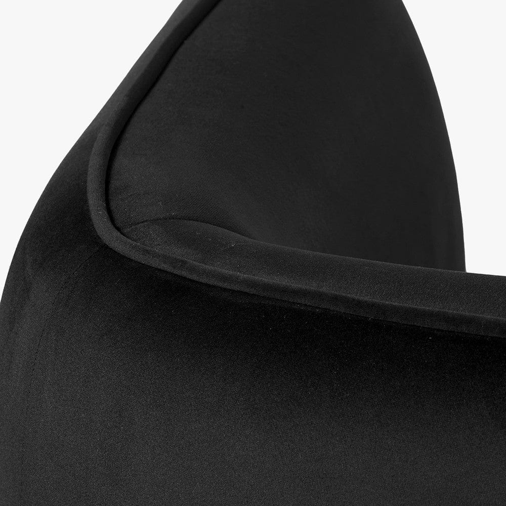 Lucca Black Velvet and Metal Sofa.