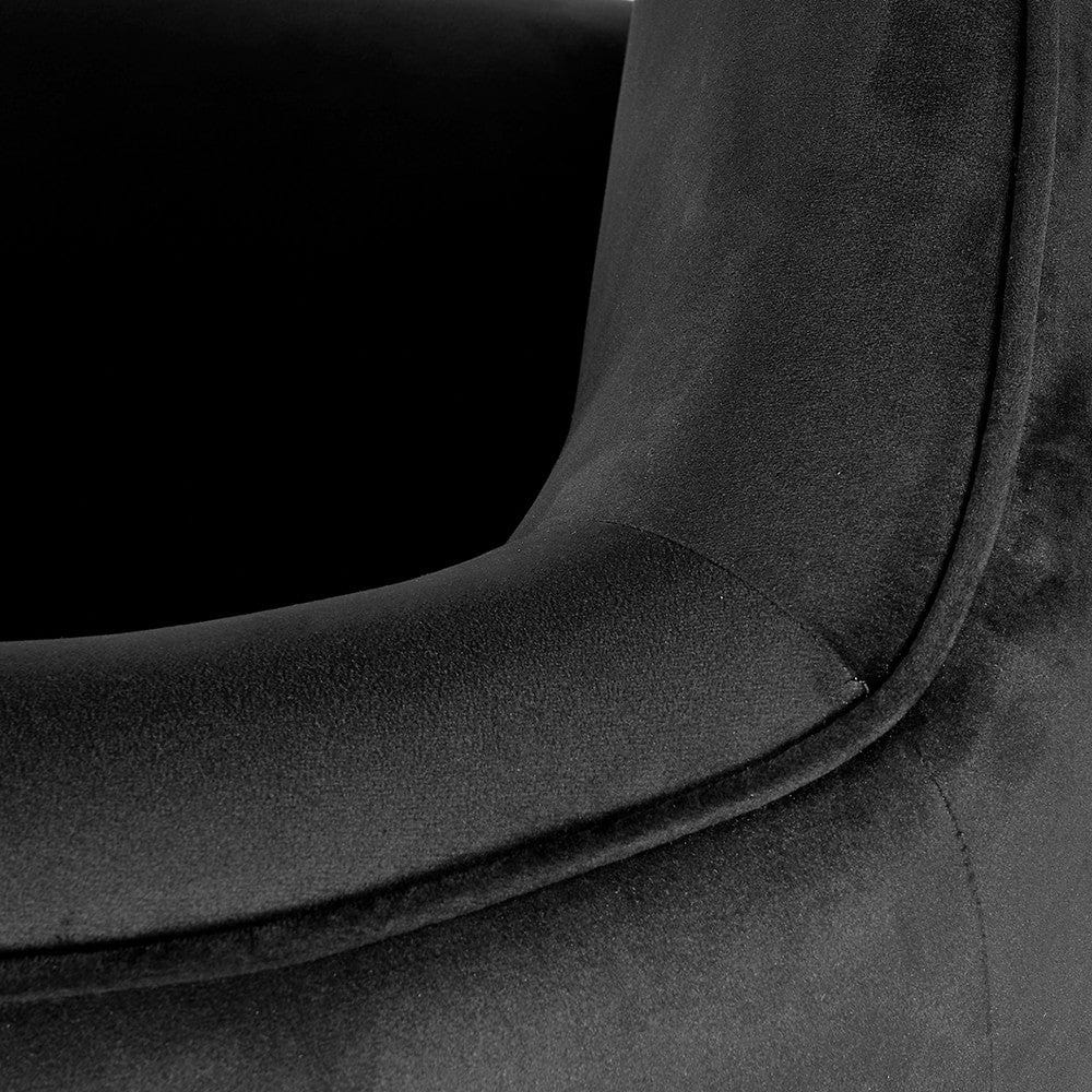 Lucca Black Velvet Chair with Gold Legs.