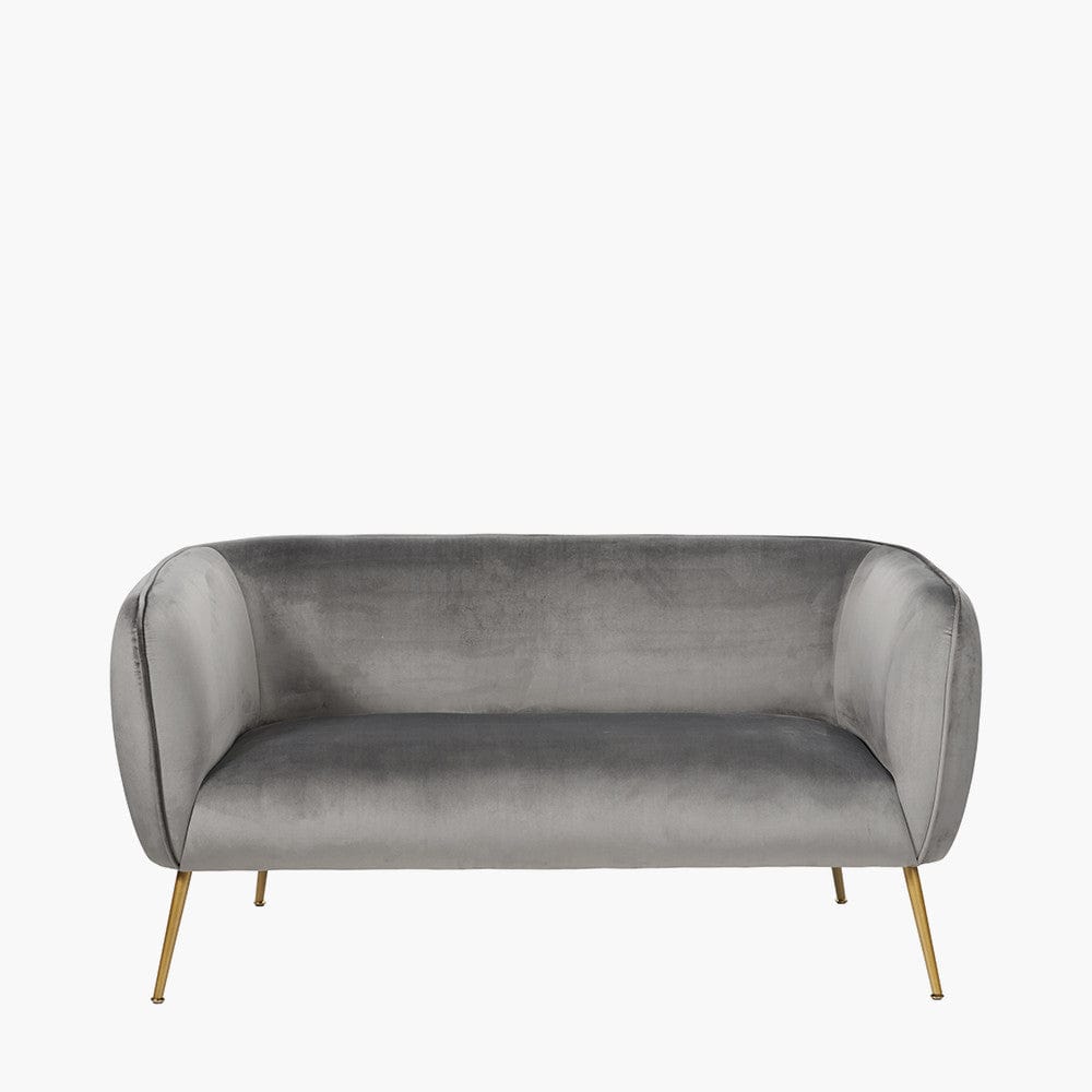 Pacific Lifestyle Living Lucca Dove Grey Velvet and Metal Sofa House of Isabella UK