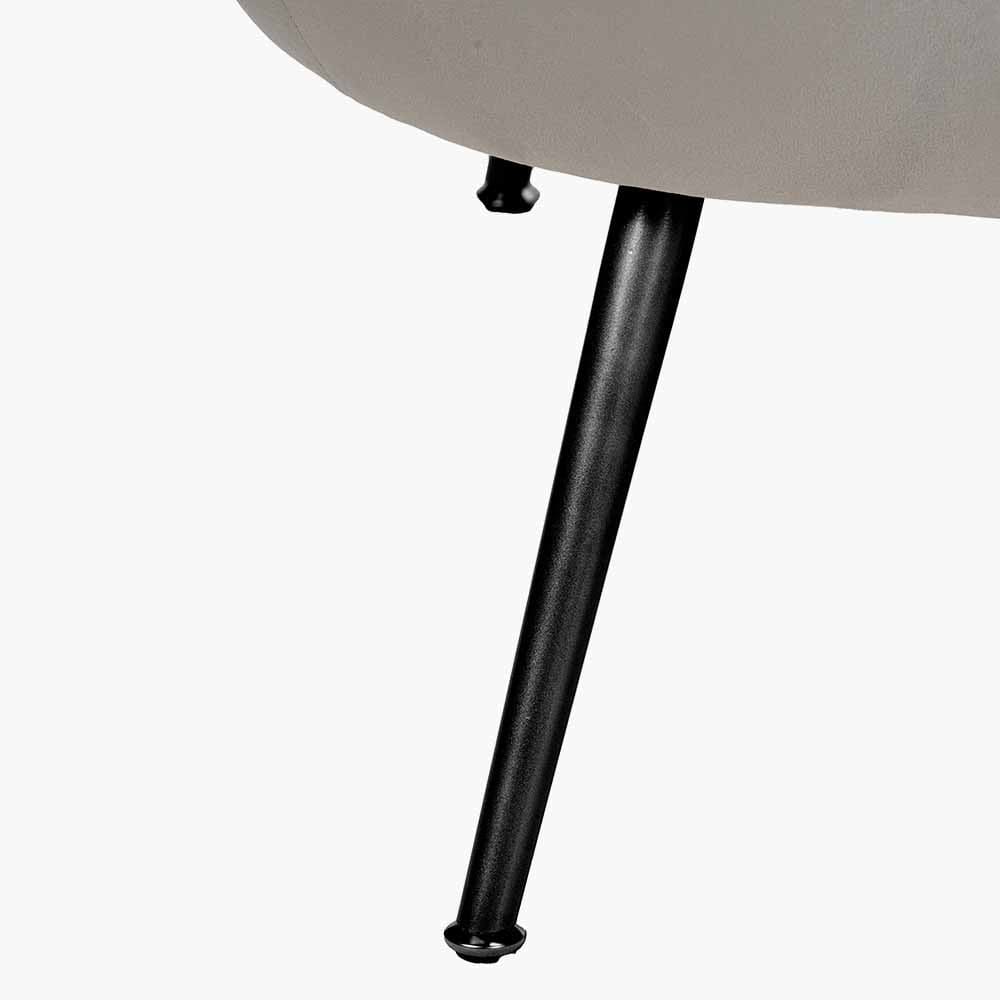 Lucca Dove Grey Velvet and Metal Sofa.