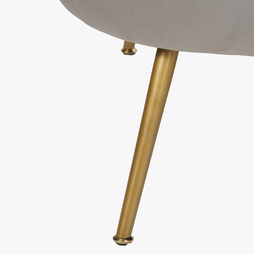 Lucca Dove Grey Velvet and Metal Sofa.