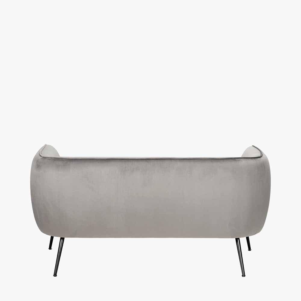 Lucca Dove Grey Velvet and Metal Sofa.