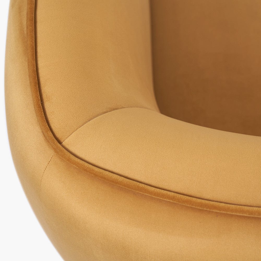 Lucca Gold Velvet and Metal Armchair.